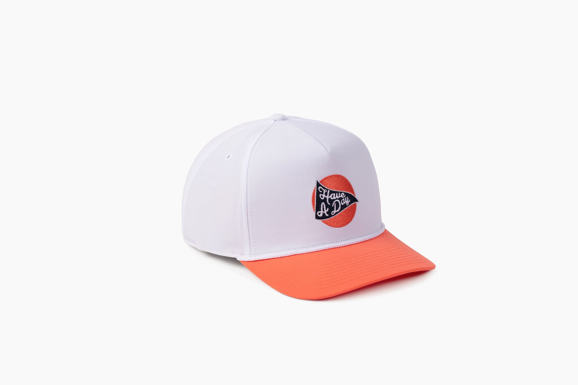 Have A Day White & Peach Drink Rope Hat