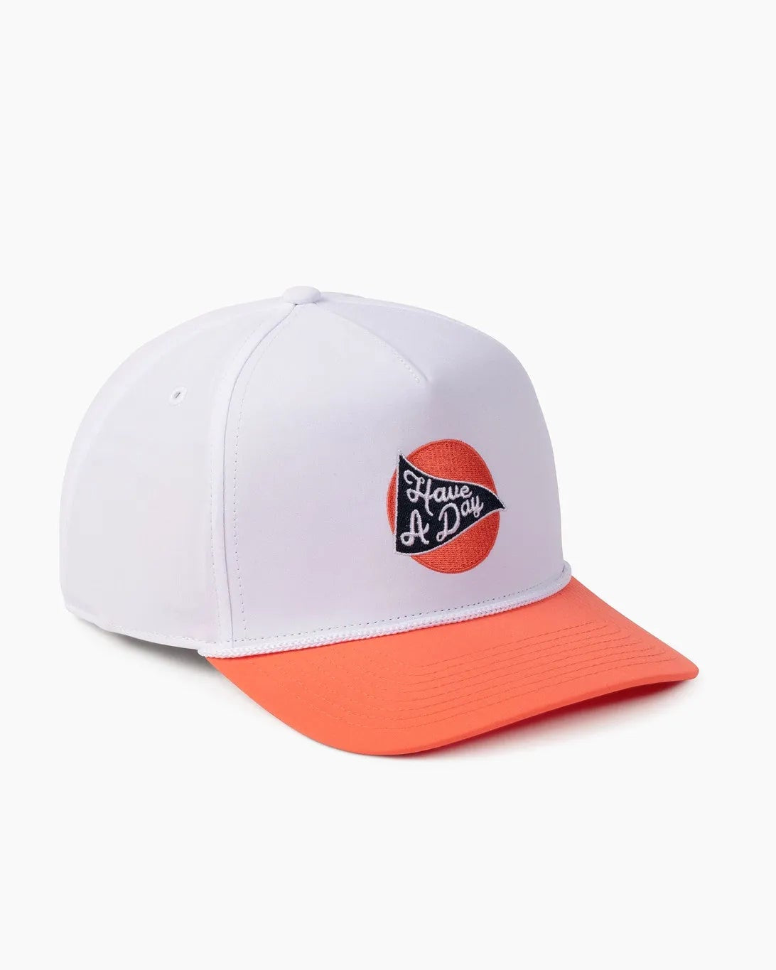 Have A Day White & Peach Drink Rope Hat - Breezy Golf